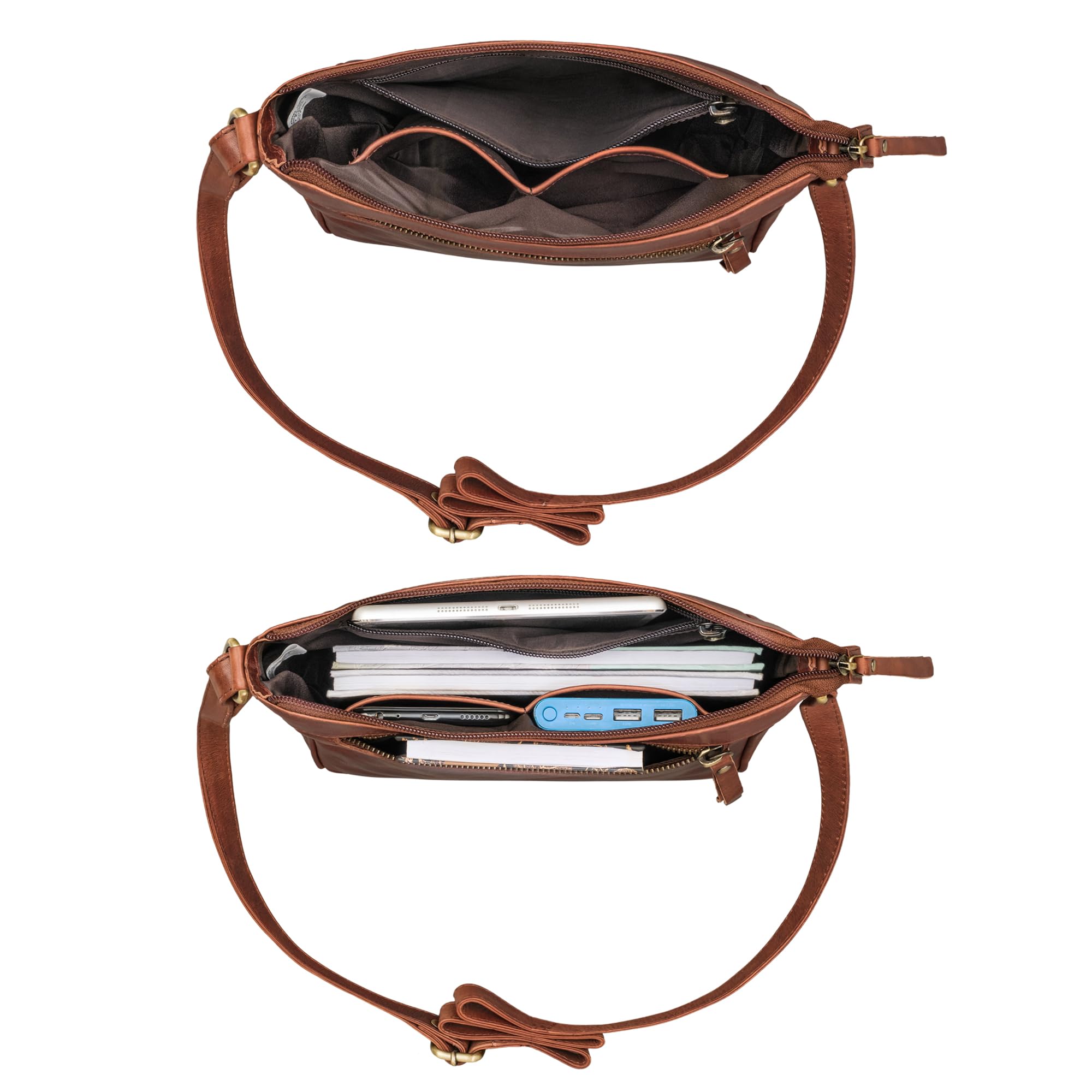 STILORD "Mirabelle Ledertasche Damen zum Umhängen - zeitlose Tasche perfekt als Umhängetasche Schultertasche Freizeittasche Handtasche zum Umhängen Echtes Leder Farbe:schwarz