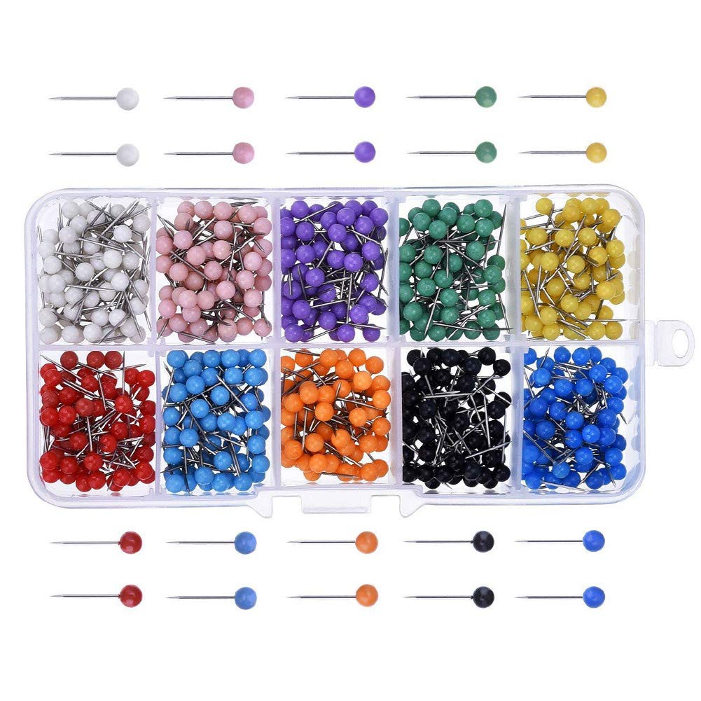 500 Puntine Da Mappa Colorate - Testa In Acciaio Con 10 Simboli, 1.5 Cm, Per Segnalare Percorsi E Punti Di Interesse