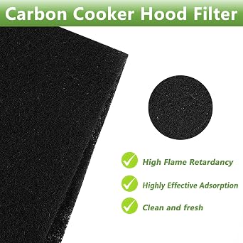 Cooker Hood Filter 57x47cm, Carbon, Flame Resistant, Universal