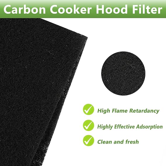 Cooker Hood Filter 57x47cm, Carbon, Flame Resistant, Universal