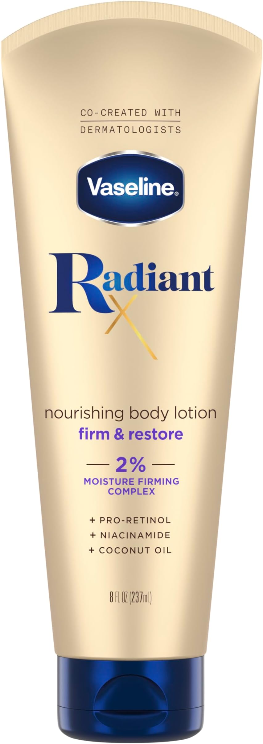 Radiant X Firm & Restore with Pro-Retinol, Niacinamide & Coconut Oil, Nourishing Body Lotion 8 oz