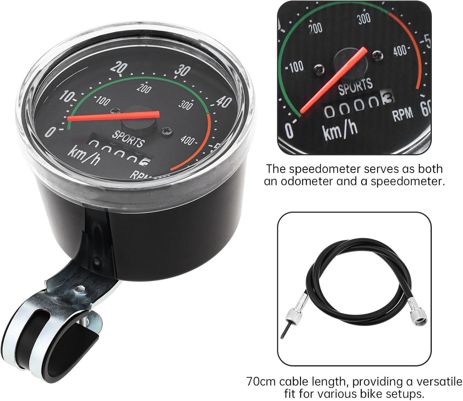 Mechanical Bike Speedometer for 26-29 in Wheels KM/H,Not MPH