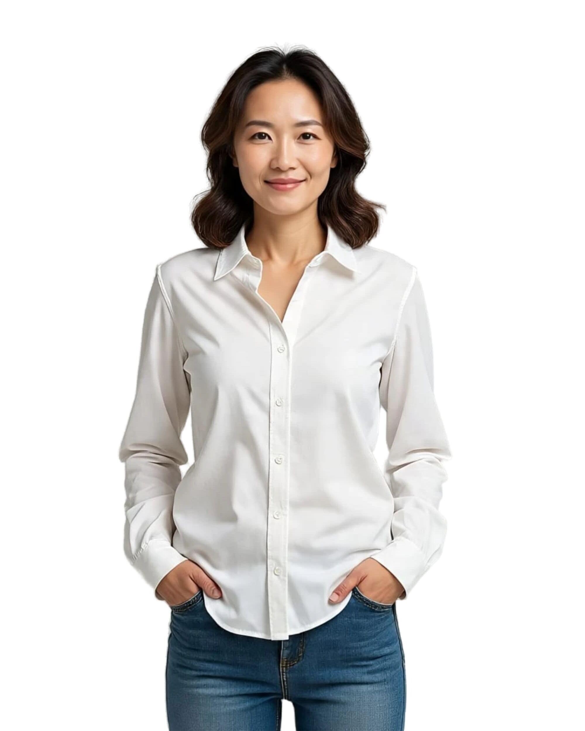 khichdi fashion Women's Cotton Blend Solid Shirt with Spread Collor Long Sleeves Curved Hemline Style | Shirts for Women-picture-18