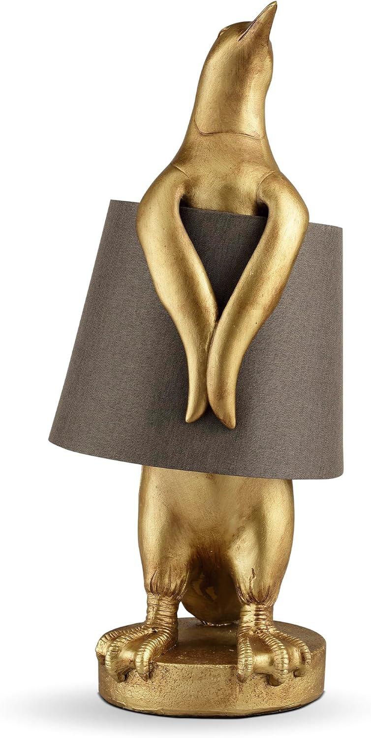 SPI Decorative Penguin Table Lamp, 21 Inches Tall, Brown Shade