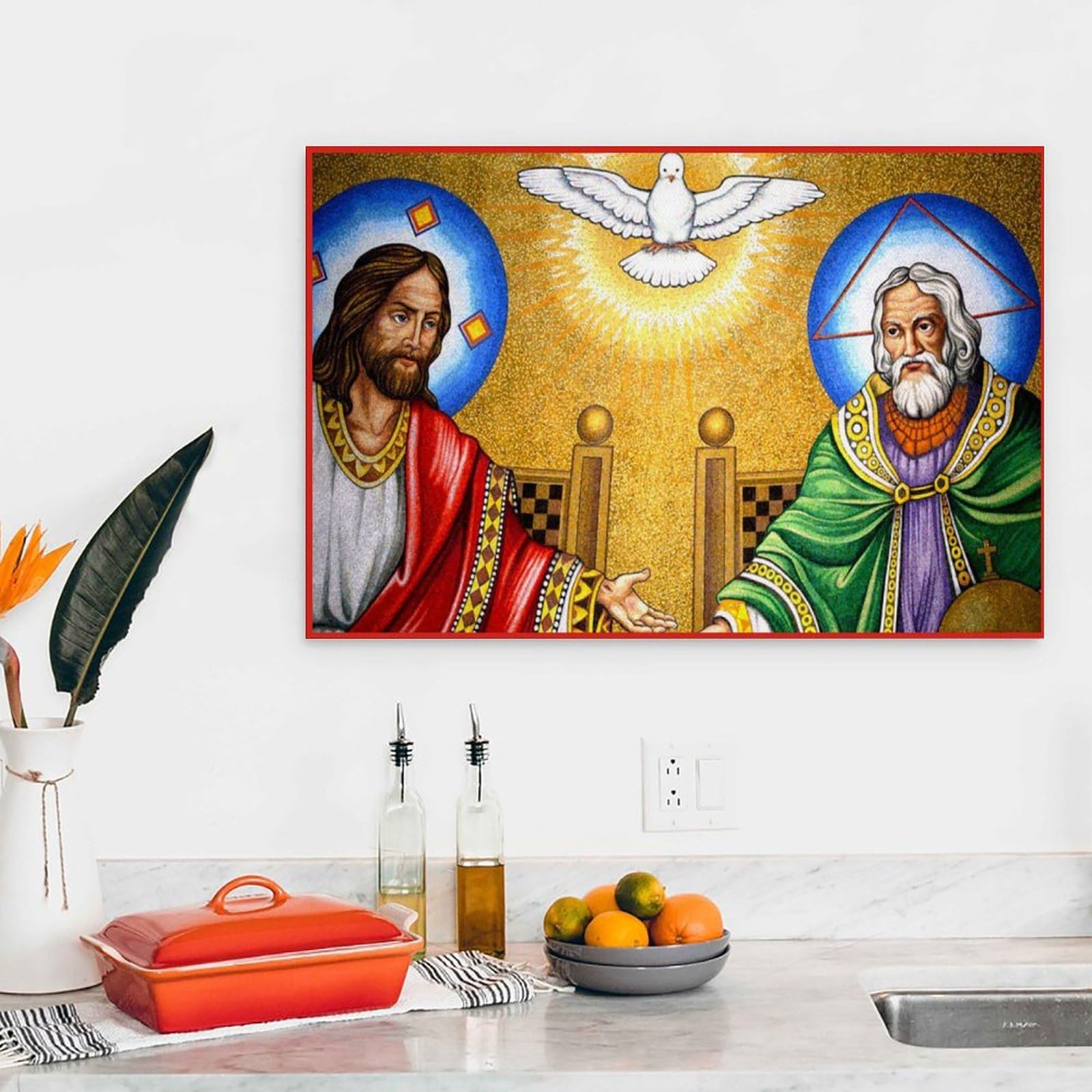 CWLLOG Stampe Su Tela Religiose – Santissima Trinità, Poster Da Parete 20x30 Cm, Decorazione Moderna Per Soggiorno E Camera