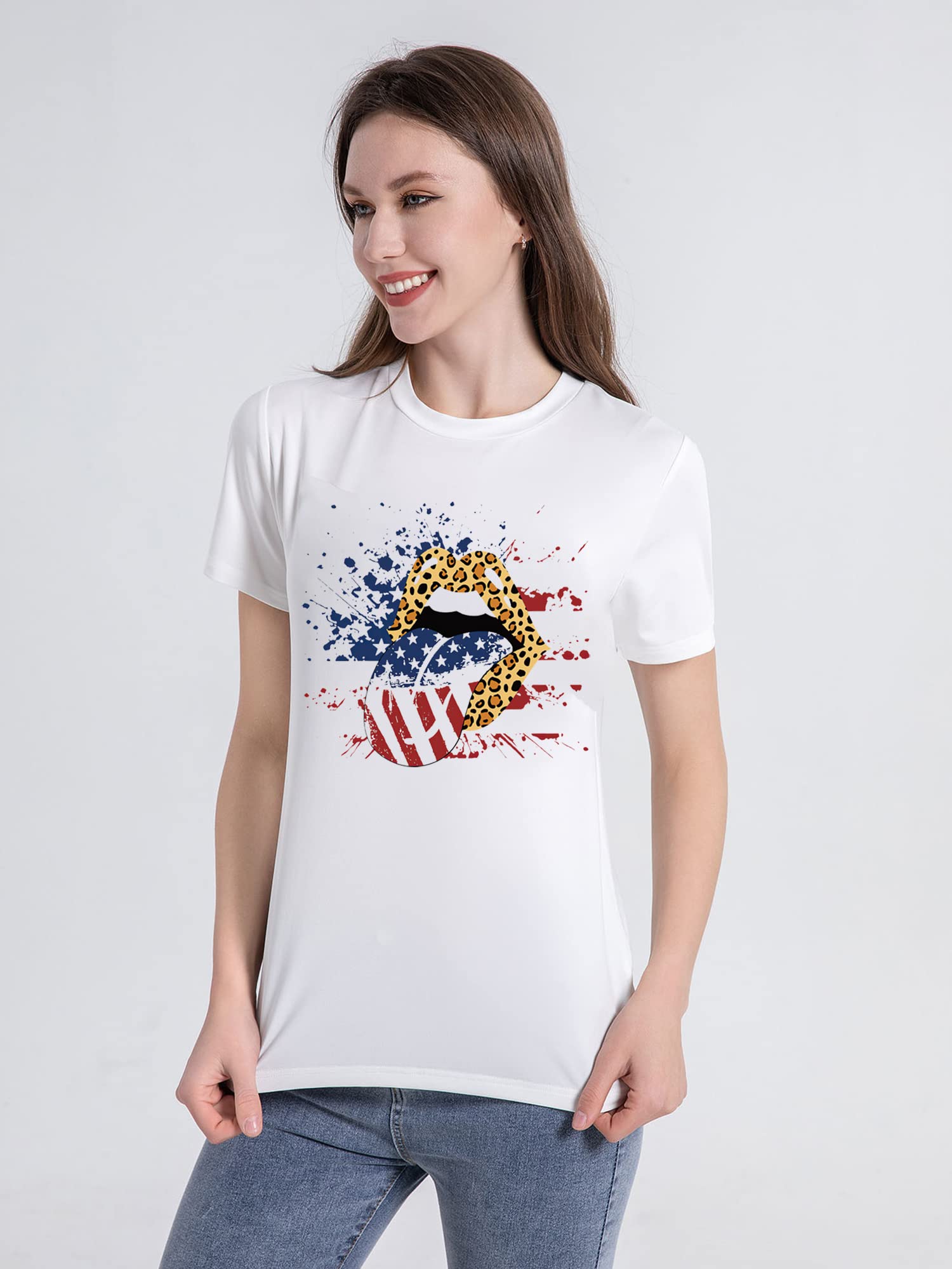 3Pcs 4th of July Iron on Transfer American Flag Lips Iron on Stickers HTV Iron on Transfer Paper for Clothing Hat Iron on Transfers DIY Heat Transfer Decals 4th of July Decoration