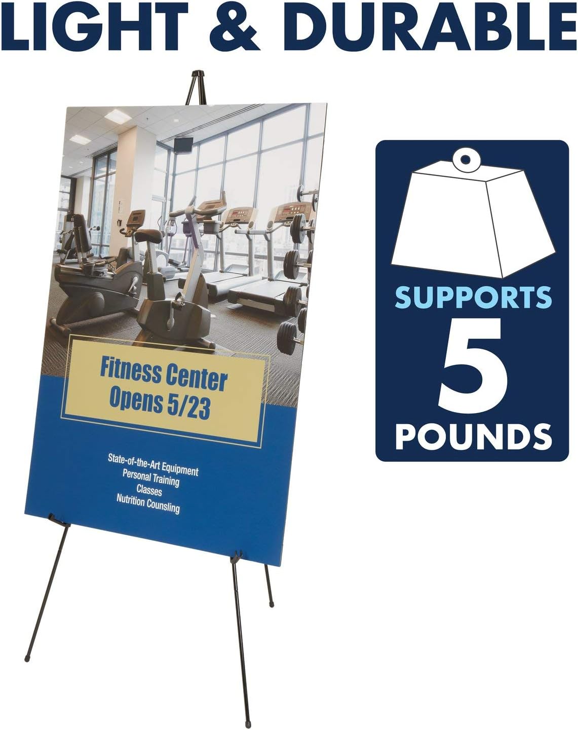 Quartet Easel, Instant Easel Stand, 63", Tripod Base, 6-Pack (S29E)