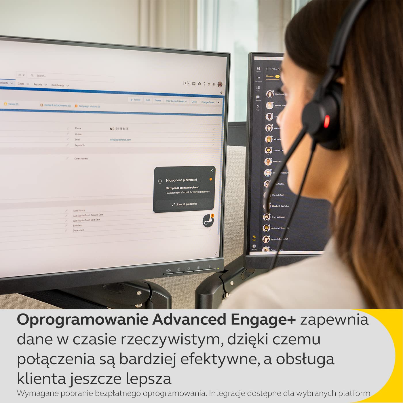 Jabra Engage 50 II przewodowy zestaw słuchawkowy mono z redukcją szumów, 3 mikrofonami i kablem USB-C, ultralekki - działa z wiodącymi platformami Unified Communications (Zoom i Unify) - czarny