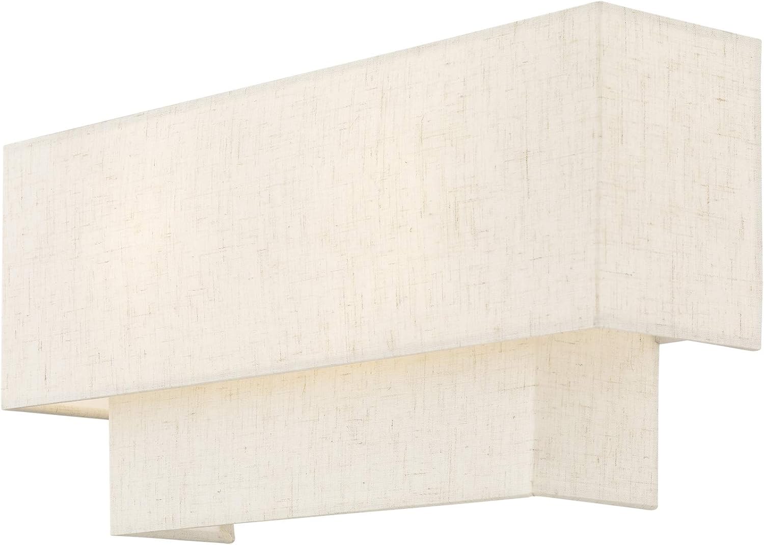 English Bronze Dimmable 2-Light Sconce with Fabric Shade