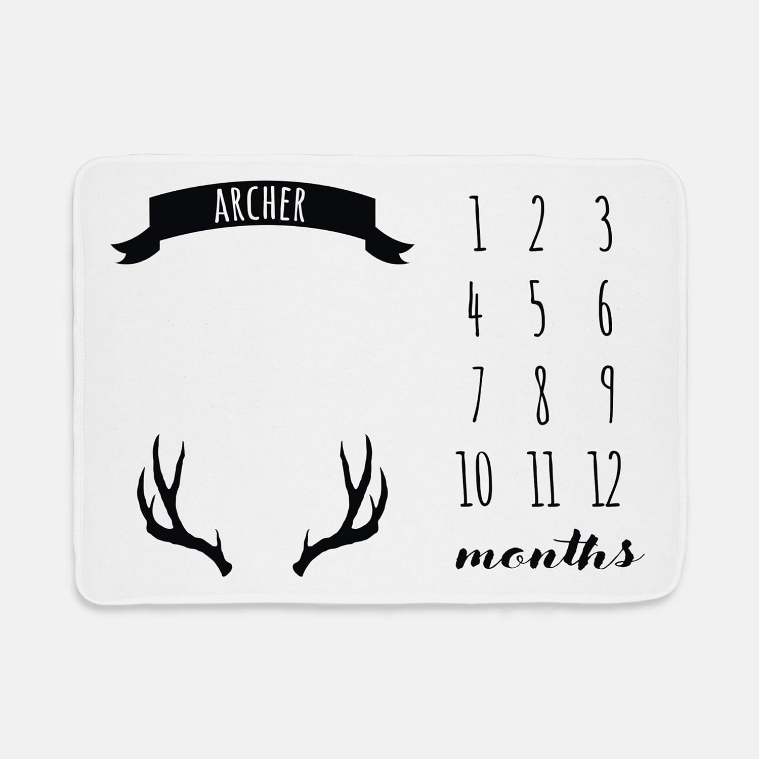 Deer Antler Monthly Baby Milestone Blanket Handmade Products