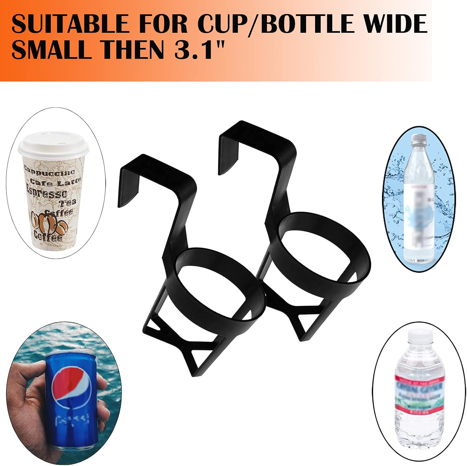 Car Auto Cup Can Holder Drink Holder Window Door Holder Interior Accessories for Cars, Trucks, RVs, Vans, Boats Vehicles 2 Pack
