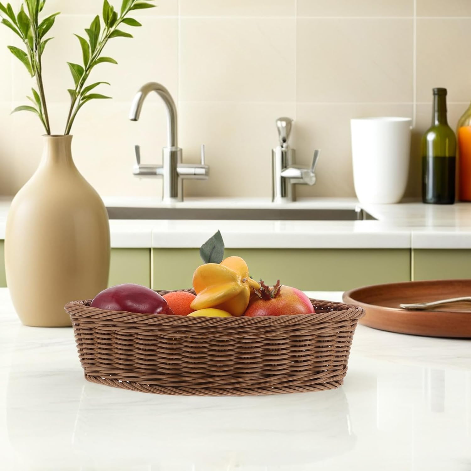 Generic 2pcs Triangular Storage Baskets Wedge Corner Cabinet Turntable Shelf Storage Organizer For Kitchen Pantry Items Bathroom Coffee