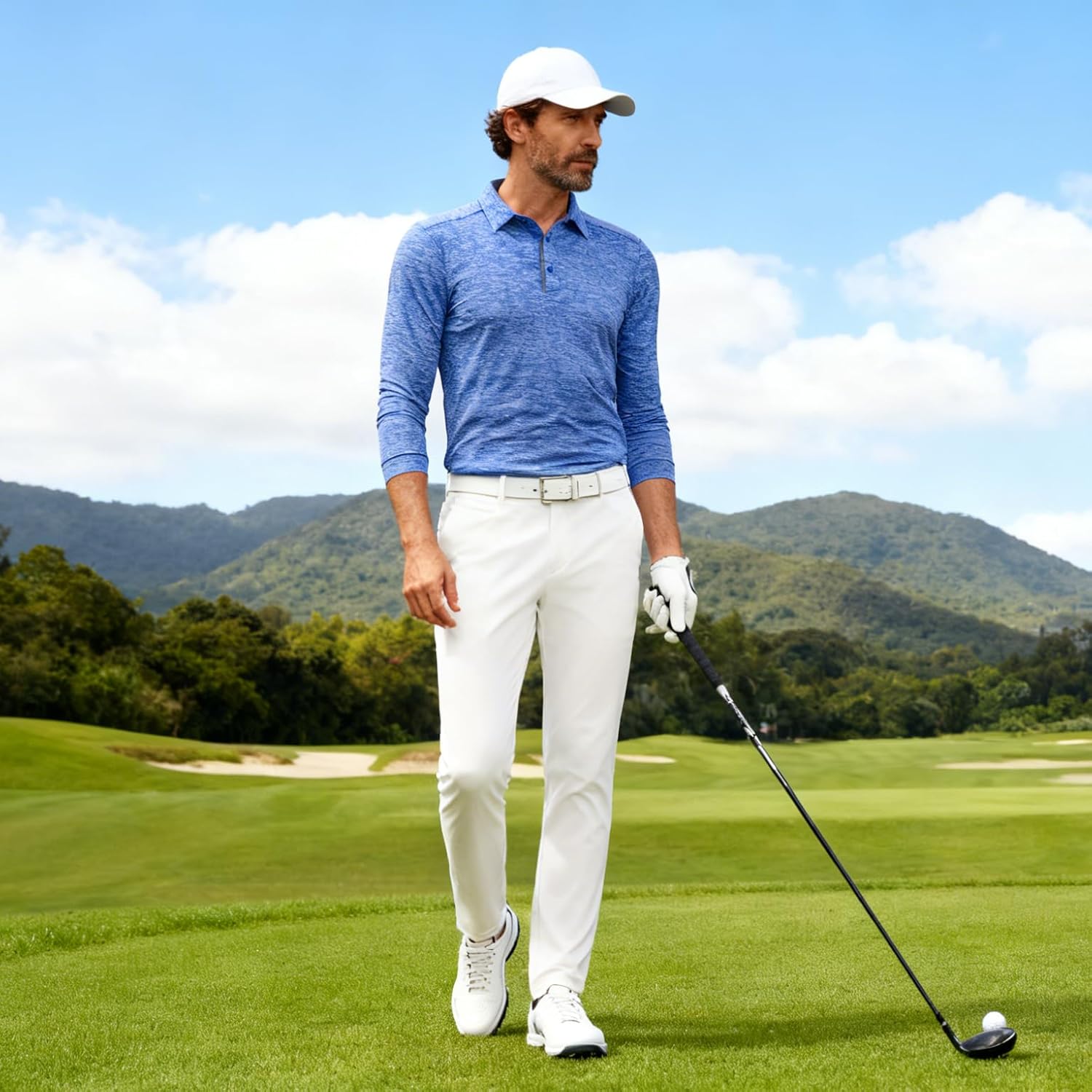 TAPULCO Mens Quick Dry Golf Shirts Casual Athletic Stretch Sports Polo Collared T-Shirts