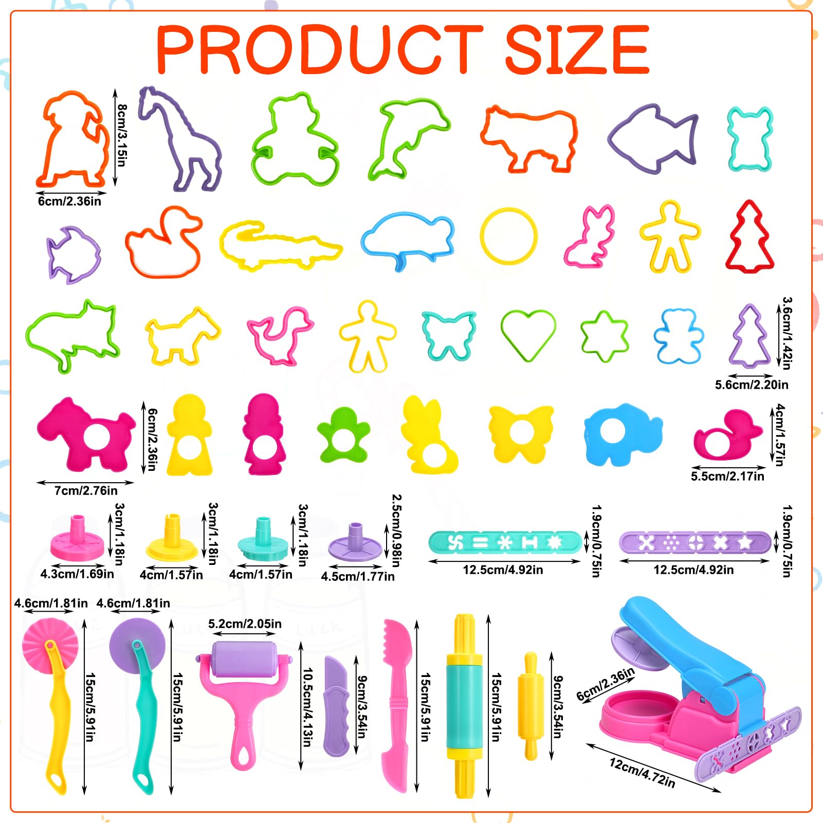 46PCS Playdough Tools and Cutters, PlayDough Accessories Play Dough Tools Rollers Cutters Play Dough Kit for Kids Safety Clay Accessories Molds for Preschool Learning Children Ages 3+ - Image 2