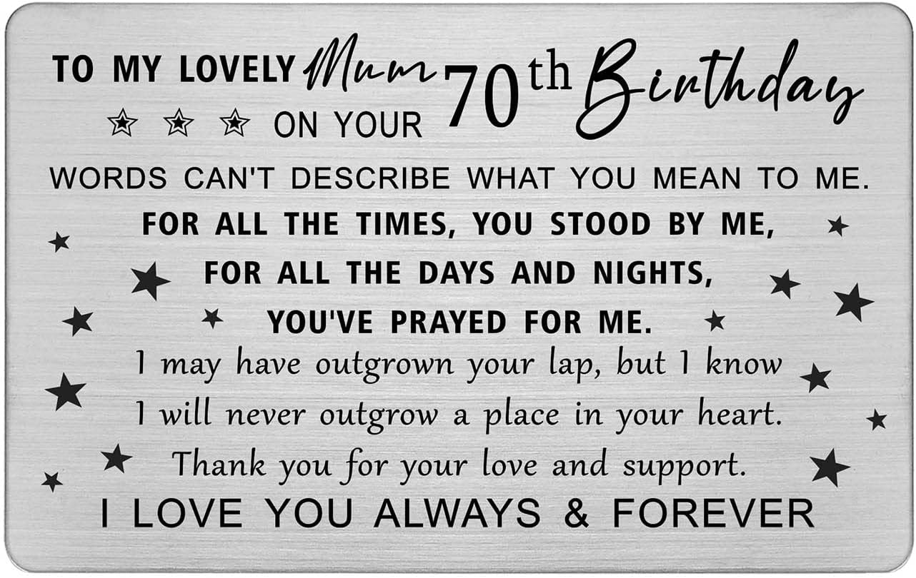 Mum 70th Happy Birthday Card - Lots Of Love To The Best Mum In The ...