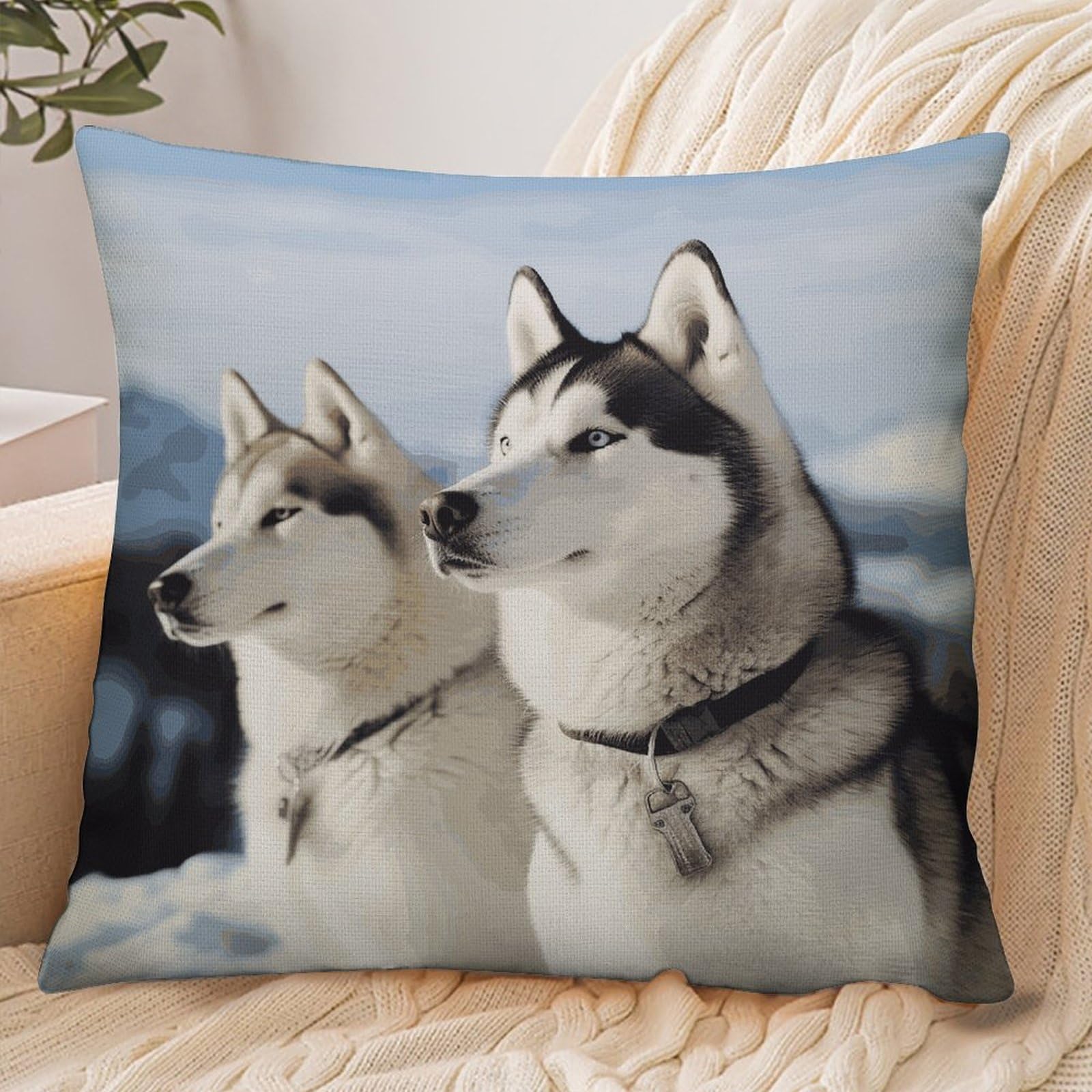 Fekiloot Style Husky Dogs Pillowcase Pillow Sham Pillow Case