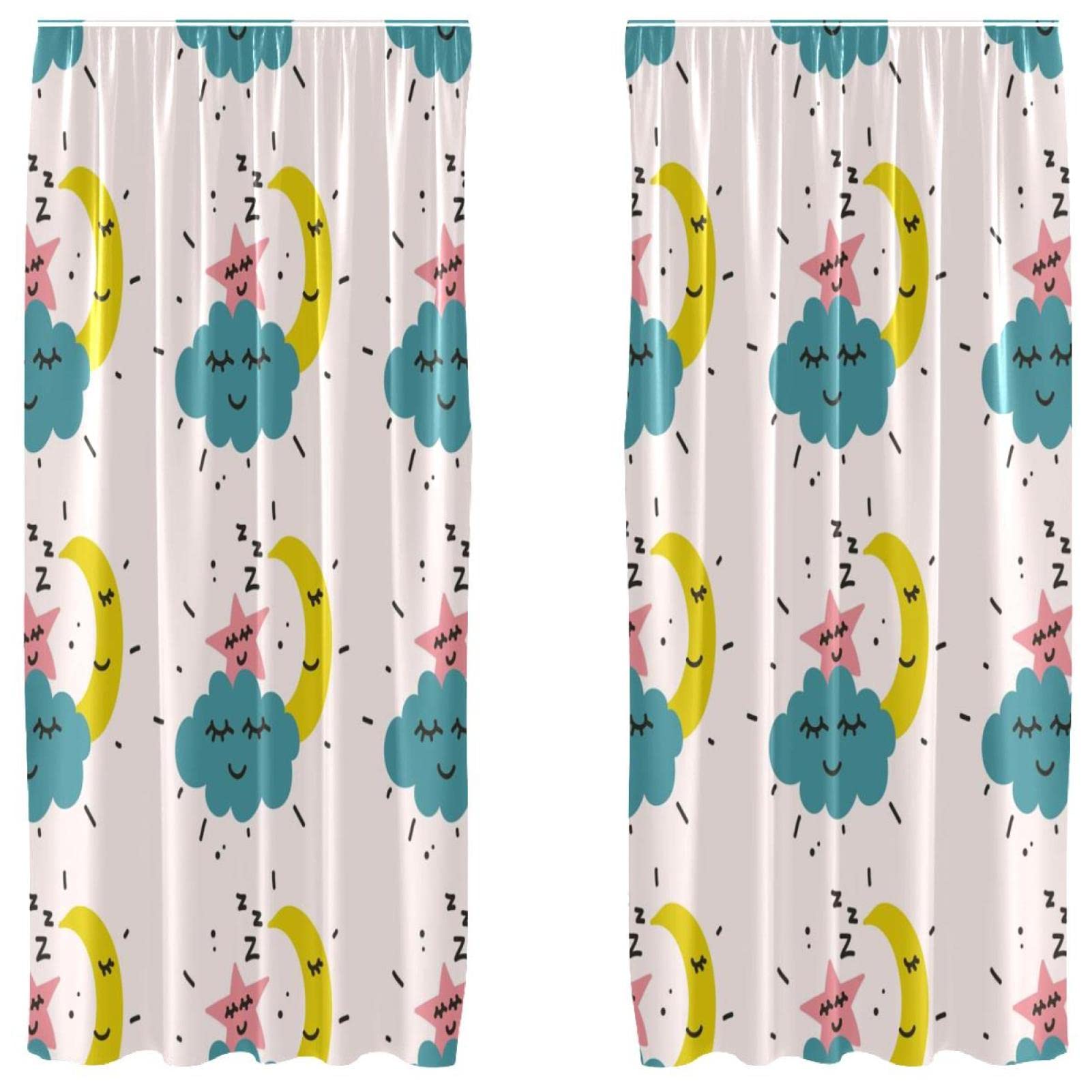 Rideaux occultants en microfibre de qualité supérieure au motif céleste