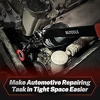 Vista 2 de BILITOOLS Juego de herramientas de cinturón serpentino universal de 15 piezas, kit de herramientas tensor de cinturón con llave de trinquete, llaves