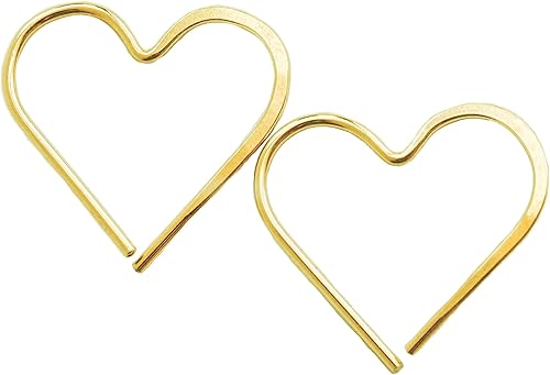 Aretes de aro finos martillados, elegantes plata esterlina geométrica sólida, relleno de oro y relleno de oro rosa para mujer por Lotus Stone Jewelry