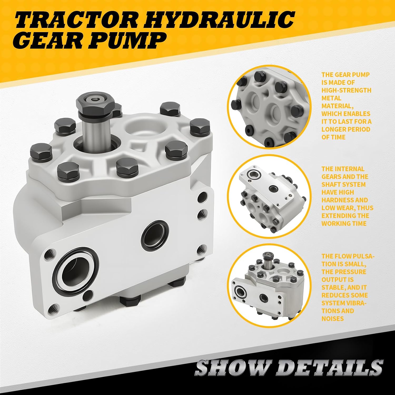 84573150 84332710 Hydraulic Gear Pump Compatible with Tractors C50 C60 C70 C80 C90 C100 international 100 385 454 464 484 485 574 584 585 674 684 784 885 2400A 2500A 3400A