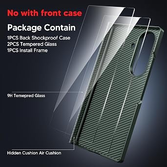 WSKEN for Samsung Galaxy Z Fold 7 Case with 360 Magnetic Stand - Military Grade Shockproof Case with 2 X Screen Protector, Compatible with MagSafe, Carbon Fiber Texture Design for Z Fold 7 Green