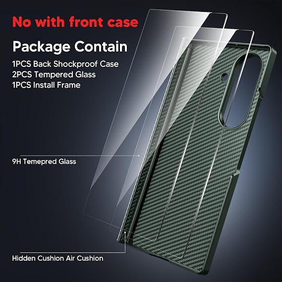 WSKEN for Samsung Galaxy Z Fold 7 Case with 360 Magnetic Stand - Military Grade Shockproof Case with 2 X Screen Protector, Compatible with MagSafe, Carbon Fiber Texture Design for Z Fold 7 Green
