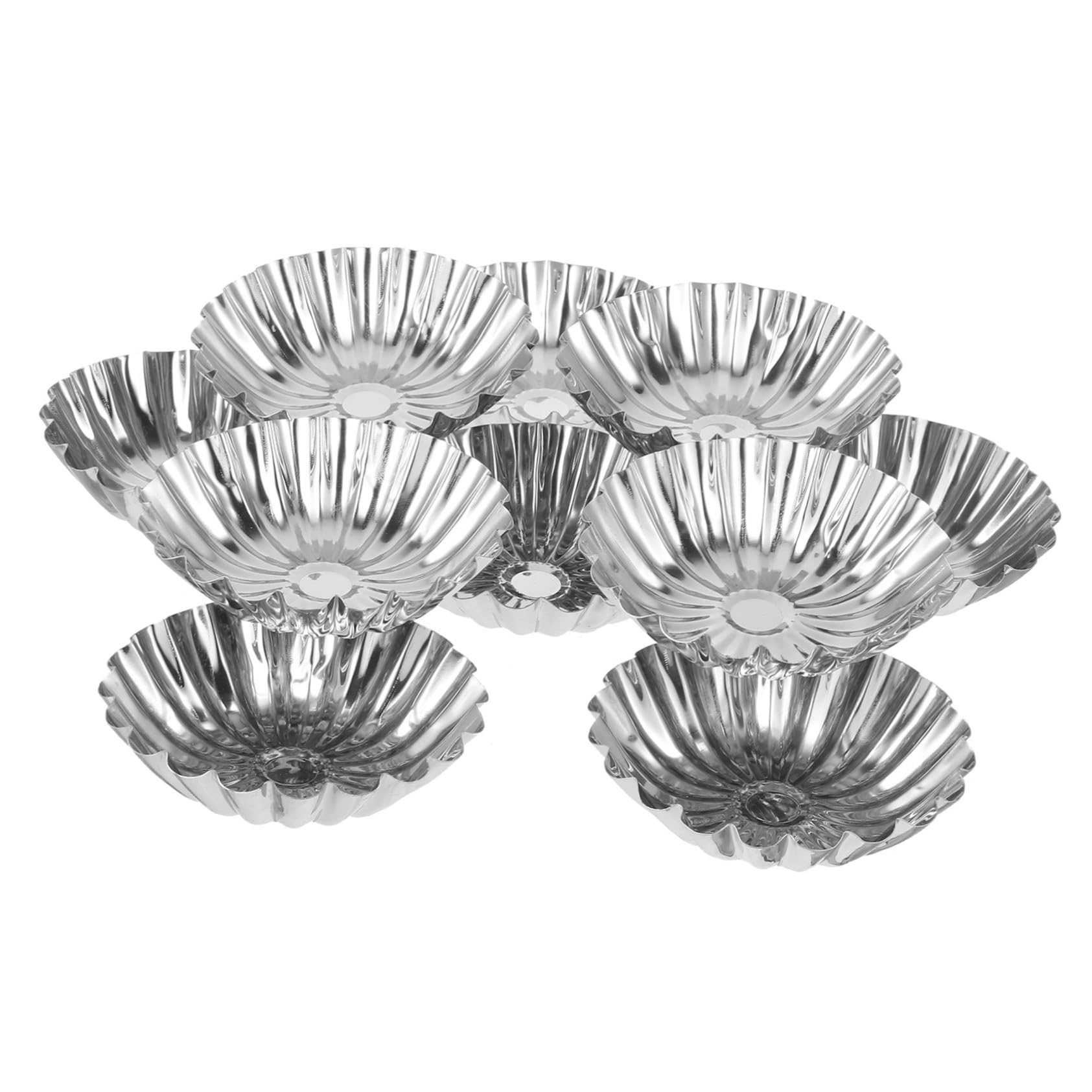 SECFOU 50 Stück Edelstahl Tartelette Formen Hitzebeständige Backformen für Eierkuchen Muffins und Pudding Stabile Wiederverwendbare Kuchenformen für Küche und Gastronomie