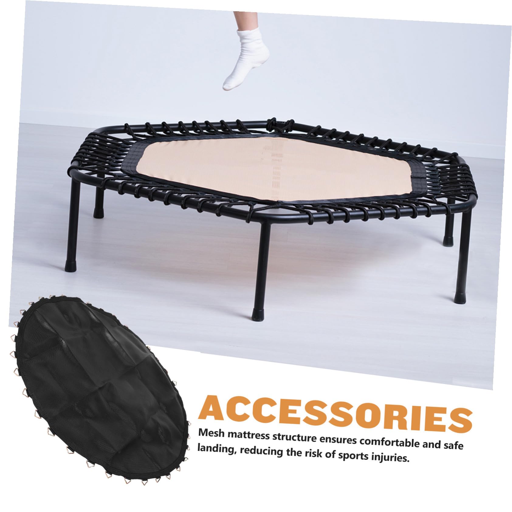 Tappetino elastico rotondo di ricambio per trampolino elastico con ganci – Tappetino elastico per fitness all'aperto per allenamenti in palestra e divertimento in giardino