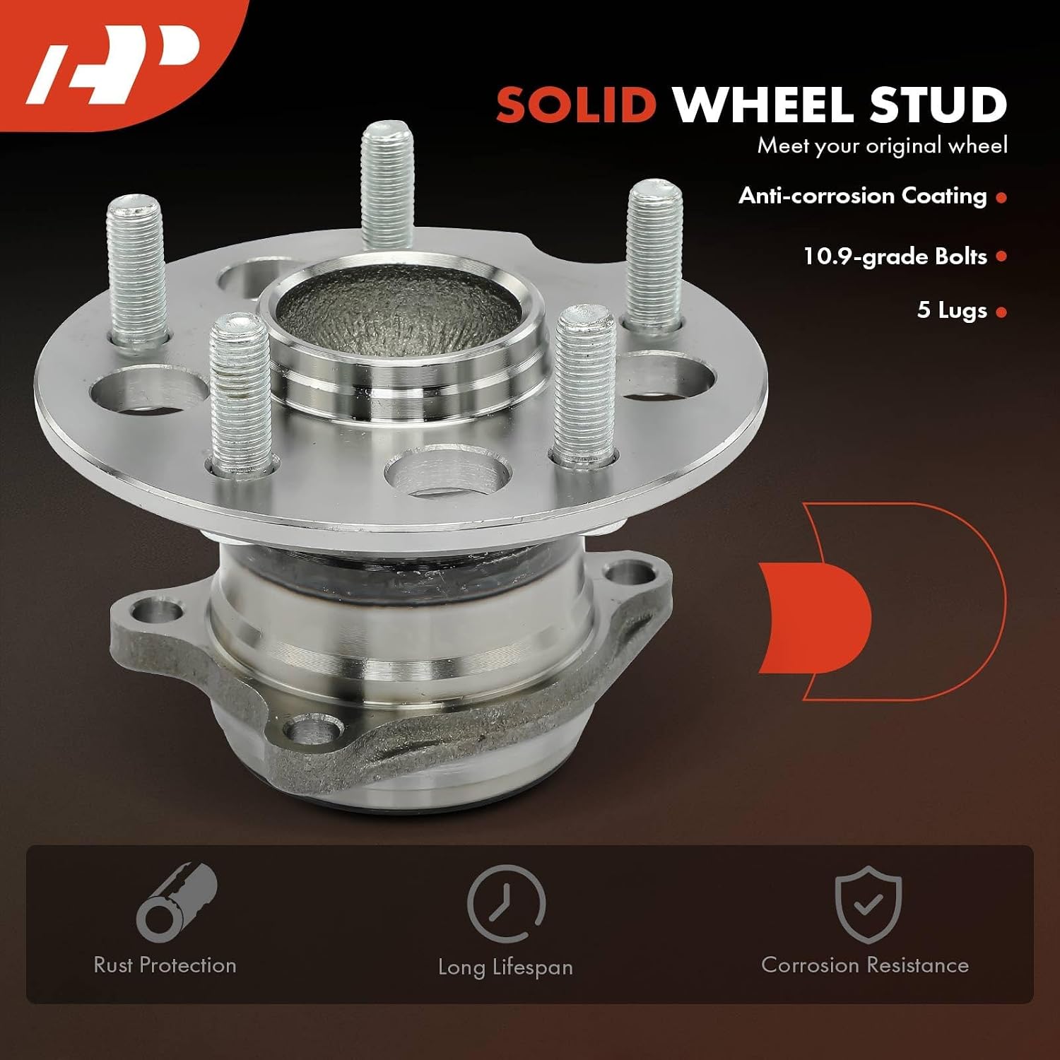 A-Premium 2 x Rear Wheel Bearing and Hub Assembly with 5-Lug Compatible with Toyota RAV4 1996-2003, Non-ABS Models, FWD Only