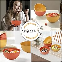 Vista 6 de Wrova Wheat Straw Bowl Sets of 8,Unbreakable Cereal Bowl 26 OZ,Microwave and Dishwasher Safe Bowls,Bowl Sets suitable for Cereal,Salad,Snack and
