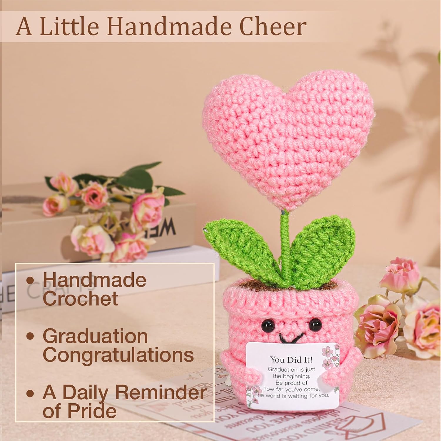 Graduation Gift for Her 2026,Congratulation College High School Graduation Gifts Box,She Believed She Could So She Did Inspirational Gift with Glass Cup Journal Positive Heart Doll