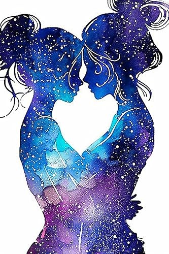 Pintura de diamantes 5D, arte para madre e hija, acuarela, cuentas cuadradas brillantes, pintura de diamantes por números, decoración de pared de