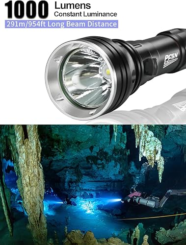 Miniatura 2 de PFSN DF40 Luz de buceo más brillante 4000 lúmenes, DF30 mejor linterna de buceo 1000 lúmenes, linterna submarina para buceo