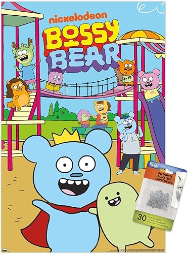 Trends International Bossy Bear - Póster de pared de arte clave, 14.72 x 22.37 pulgadas, paquete de póster premium y alfiler
