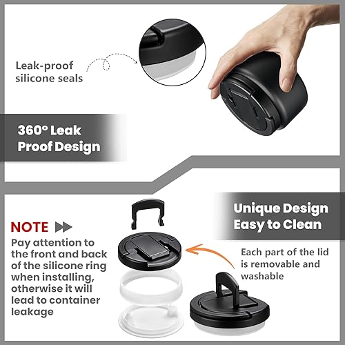 Miniatura 6 de Termo de sopa de 13.5 onzas para comida caliente para niños, recipiente aislado al vacío con tapa de hebilla, boca ancha, a prueba de fugas, acero