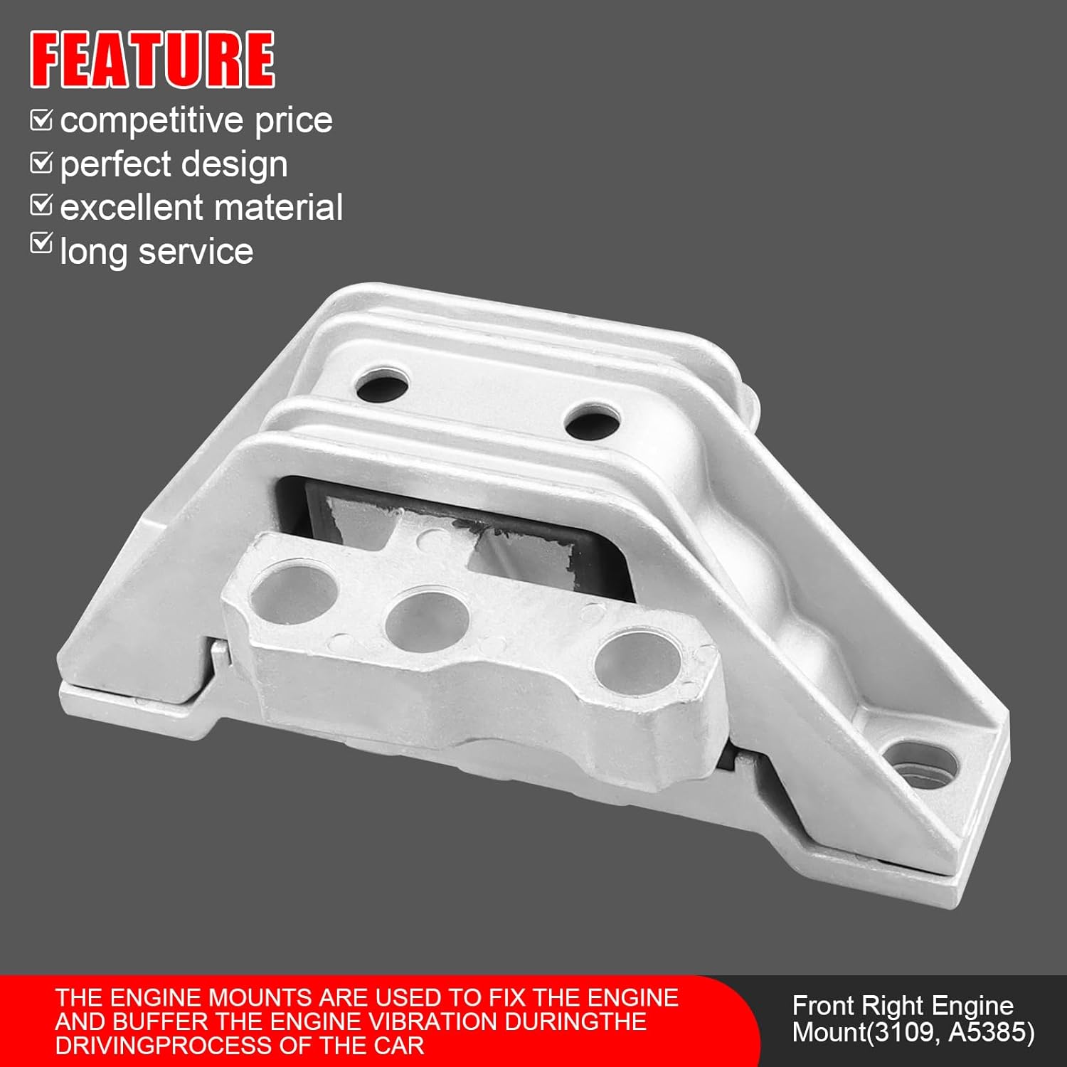 3PCS Engine Motor Mount and Trans Mount Fit for Chevrolet Cobalt 2005-2010, for HHR 2006-2011, for Saturn Ion 2005-2007, 2.2L, 2.4L, Replace A5374,A3081,A5385, Engine Mounts and Transmission Mount