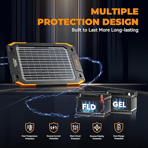 Miniatura 6 de BALDR Cargador de batería solar de 13 W actualizado, mantenedor de 12 V, portátil, impermeable, panel solar, kit de carga de goteo para automóvil,