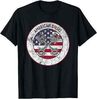 American Diesel Flag Vintage Diesel Mechanic Smoke Trucks T-Shirt