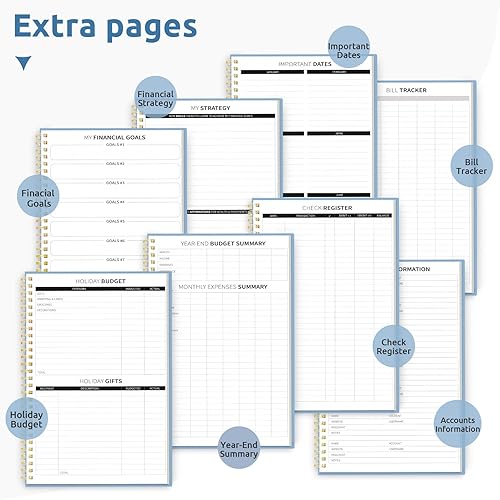 Miniatura 76 de Agenda de presupuesto, libro de presupuesto mensual con cuaderno de seguimiento de gastos, organizador de facturas sin fecha y planificador