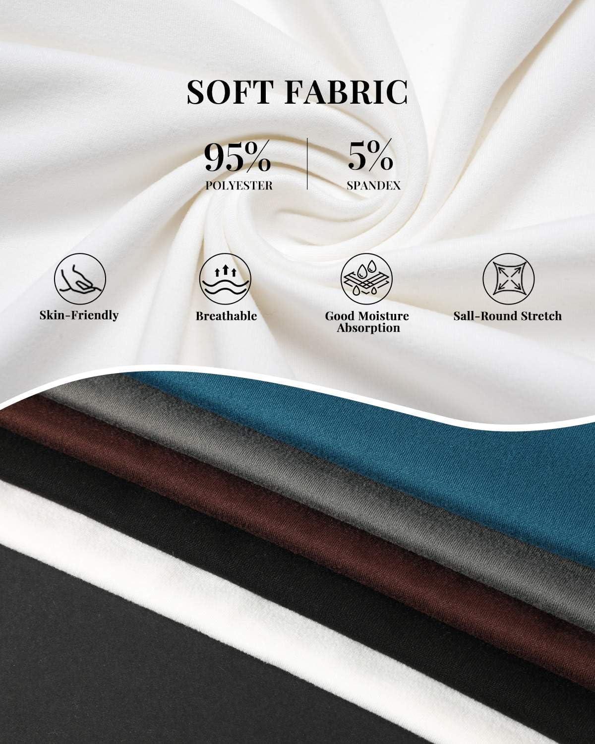 Ekouaer 4 Pack Women's Long Sleeve Basic Shirts Fitted Workout Tops Athletic Underscrubs Undershirts XS-XXL - Image 5