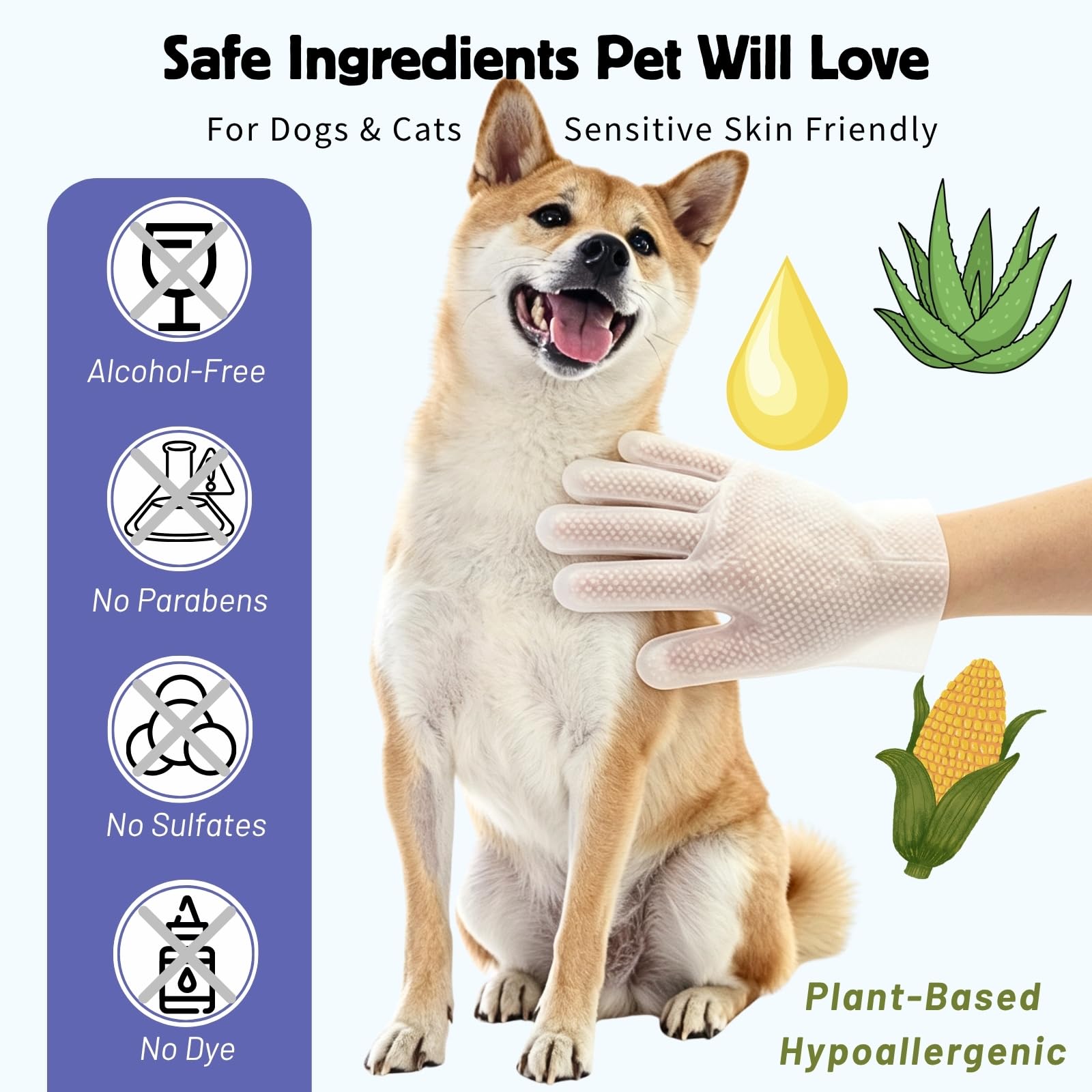Lingettes pour gants pour animaux de compagnie (36 pièces)