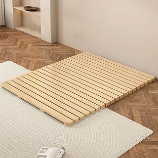Foldable Wood Bed Slats Roll-Type, Breathable Slatted Bed Base