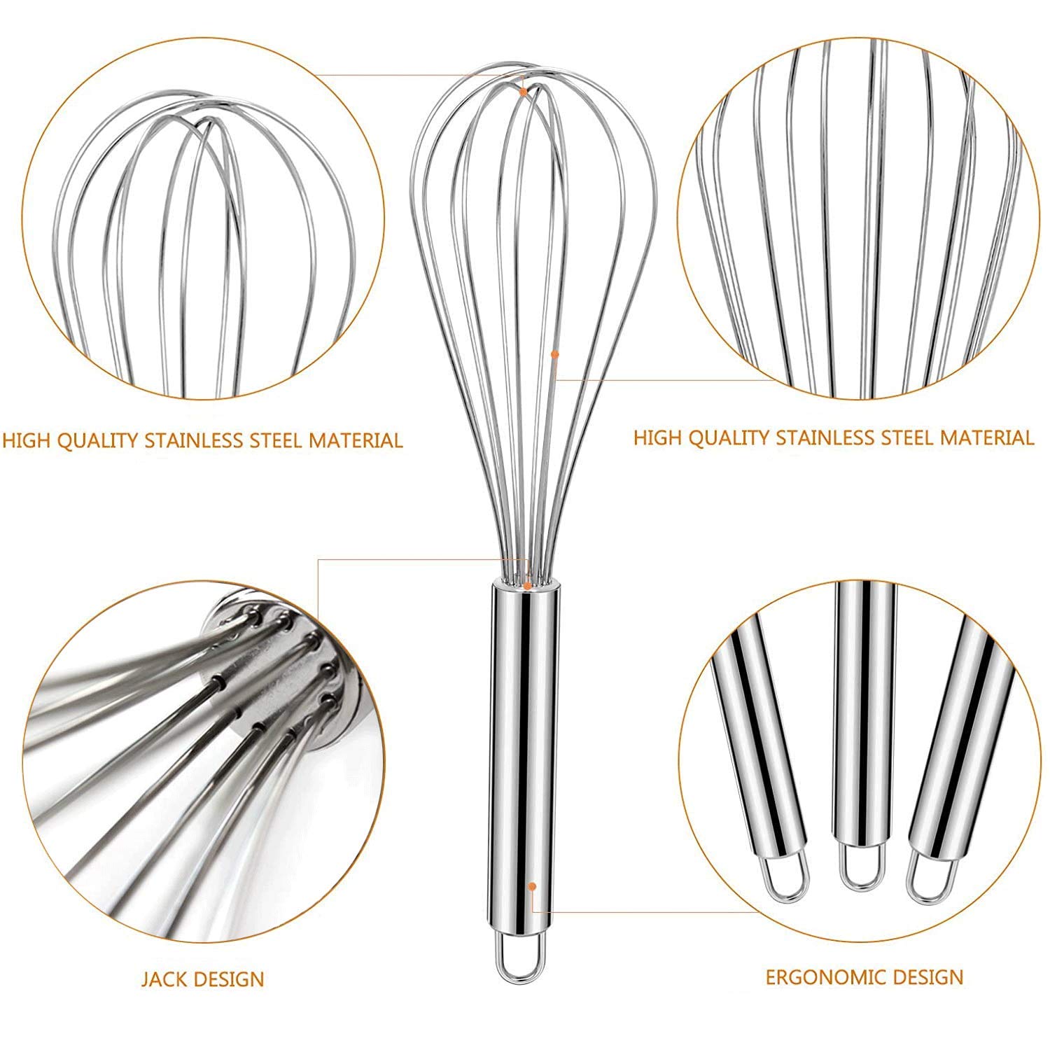 Frusta professionale a due bracci - In acciaio Inox - lunghezza 405 mm