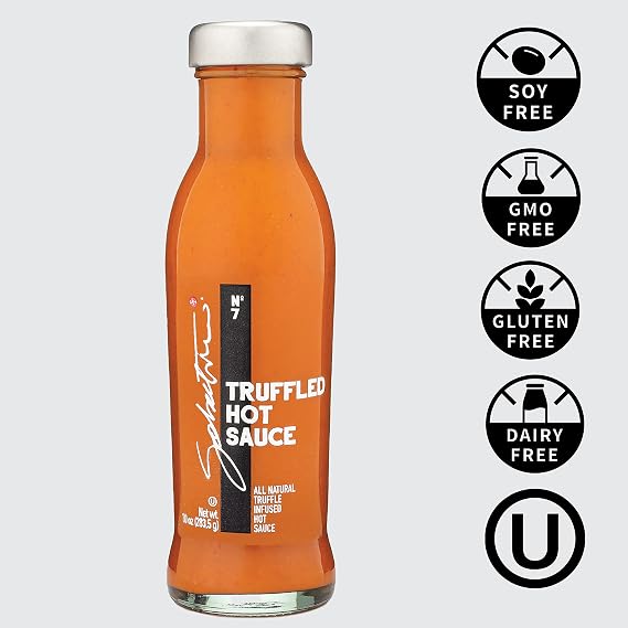 Sabatino Tartufi Truffle Hot Sauce, Gourmet Truffle Hot Sauce with Ripe Calabrian Chili Peppers, Infused With White Truffles, Kosher, Vegan, Vegetarian, Non-GMO Project Certified, 10 oz