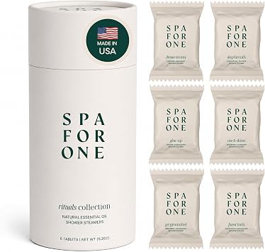 Aromatherapy Shower Steamers - Pack of 6 with Natural Essential Oils. Relaxation and Luxury Self Care Birthday Gifts for Women and Men
