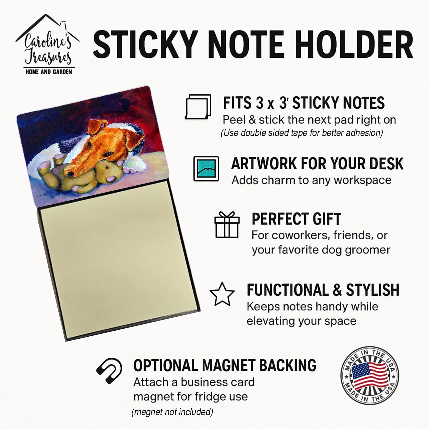 Caroline's Treasures Desk Artwork Notepad Holder, Multicolor (7355SN) image 3