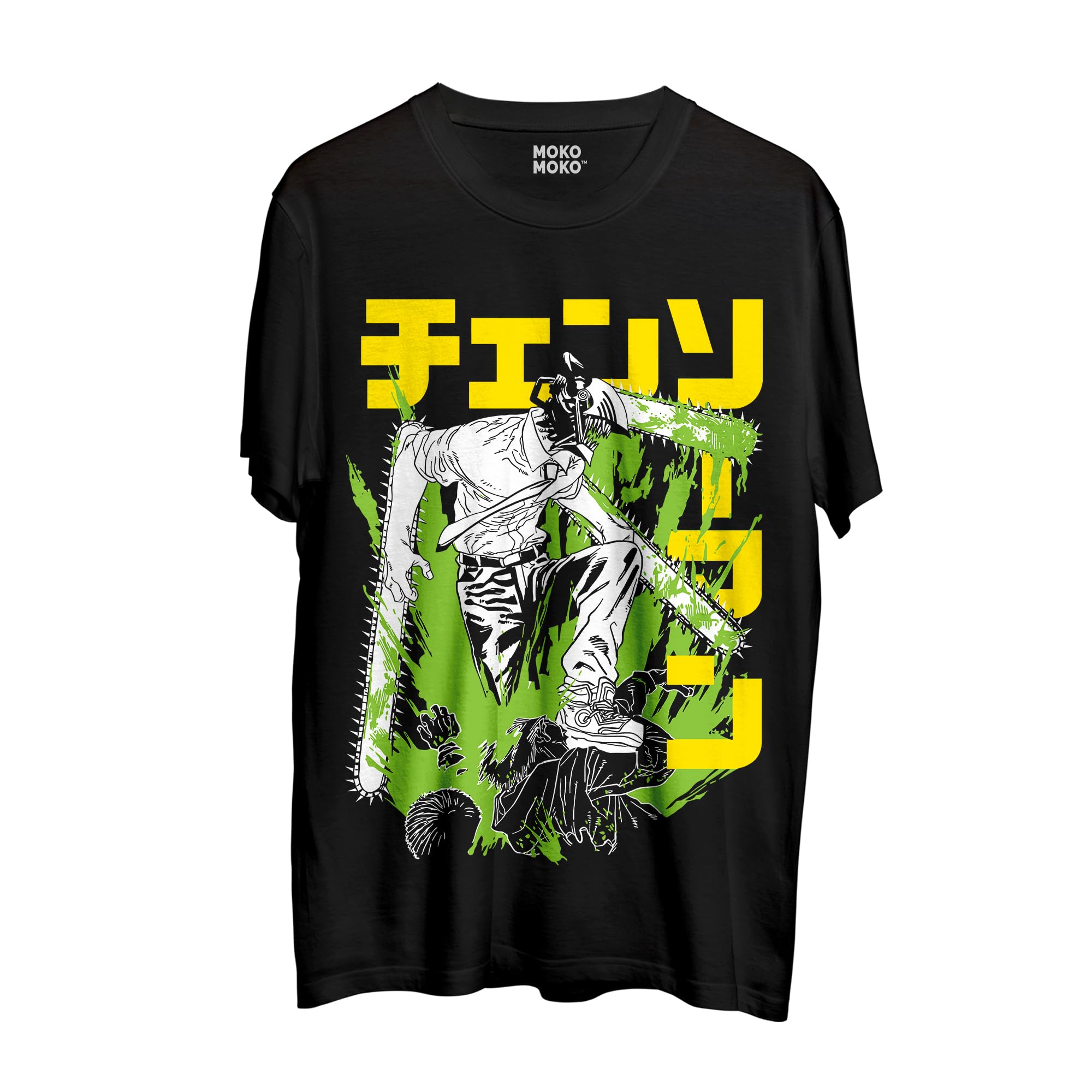 mokomoko Chainsaw Man Anime T-Shirt Denji, Half Sleeve, Regular Fit.-picture-47