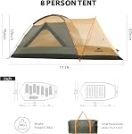 Naturehike Kota4/6/8 Camping Tent, Large Family Tent for 3Seasons,Tent for 4/6/8Persons, Canopy Tent for 8Persons