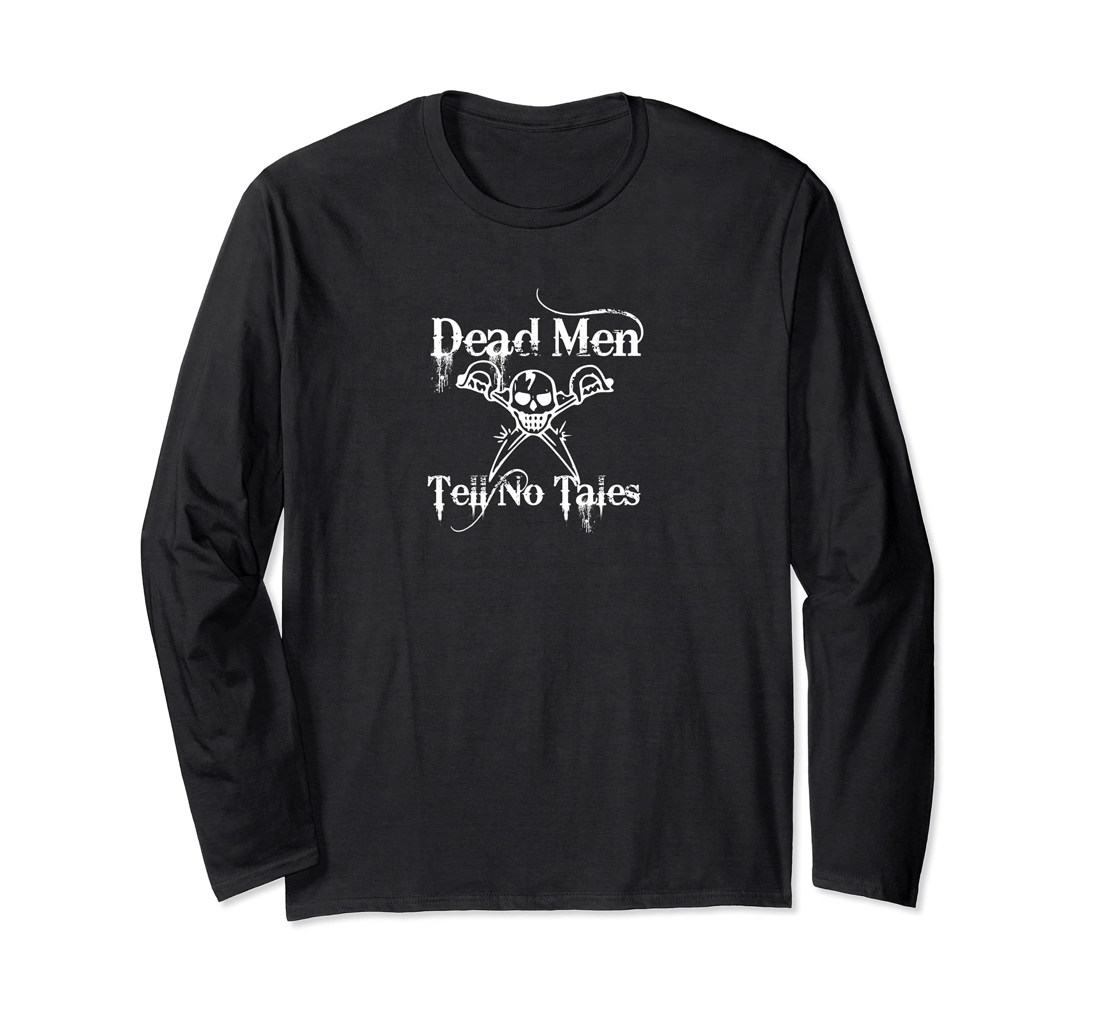 Pirate Tattoo - Skull and Crossed Swords tattoo Long Sleeve T-Shirt, Black