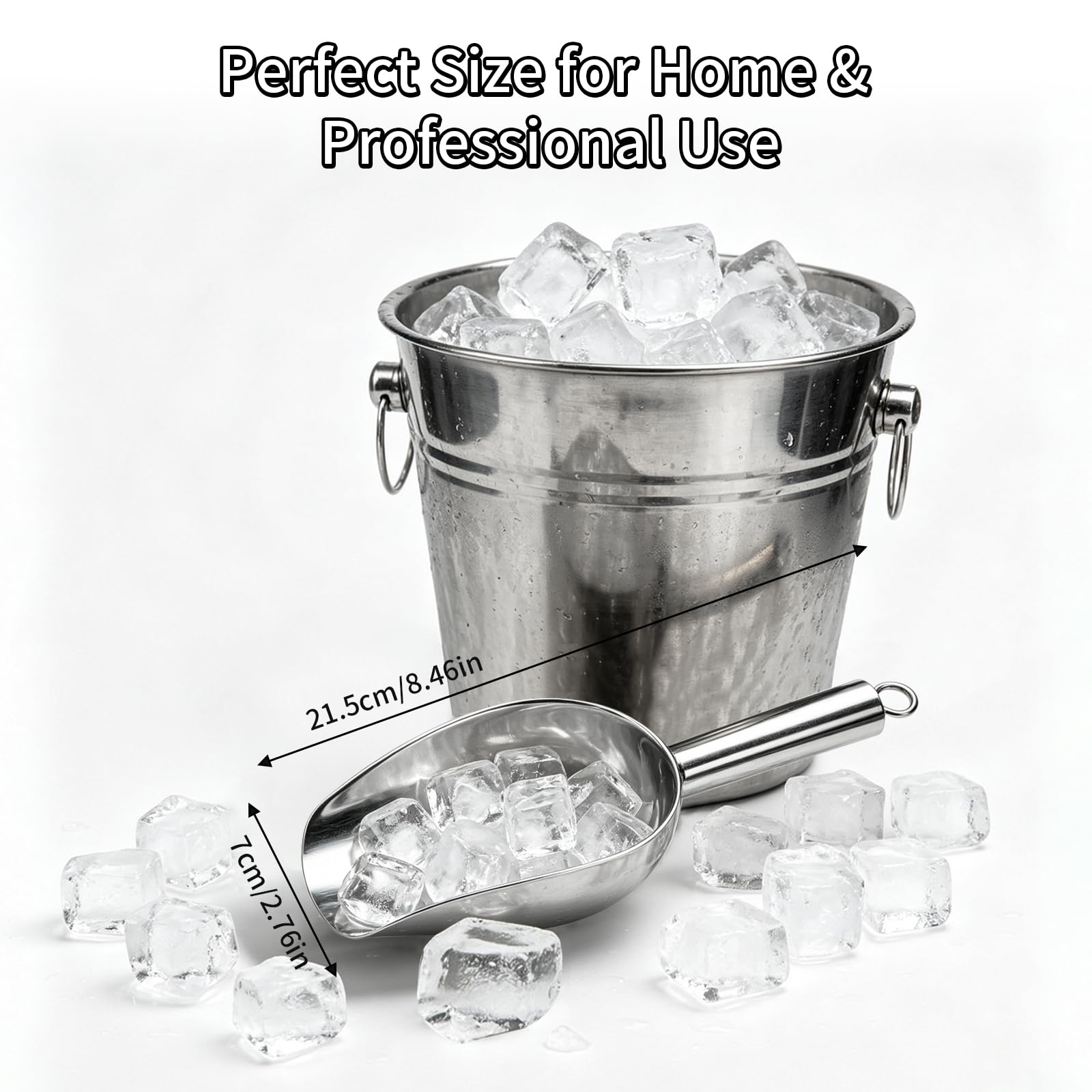Paletta per Ghiaccio in Acciaio Inox Paletta per Farina Pala Ghiaccio per Ghiaccio, Farina, Caffè,Alimenti,Dolci Paletta Dosatrice per Cucina, Bar, Buffet,Festa Food Scoop